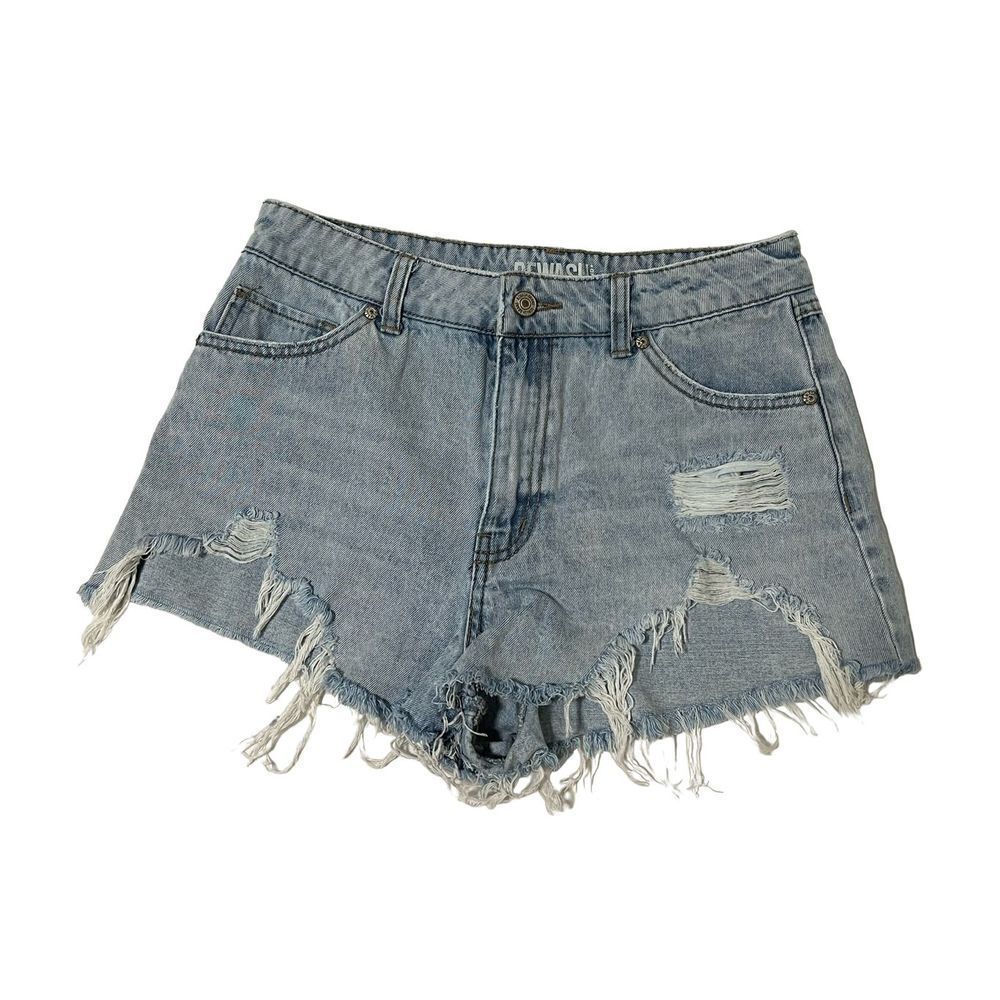 REWASHED Super High Rise High Thigh Cut Shorts Custom Designer Distressed size 5